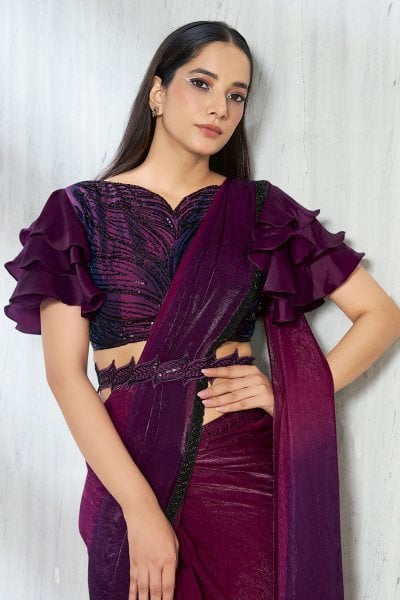 The Plum Drape Saree