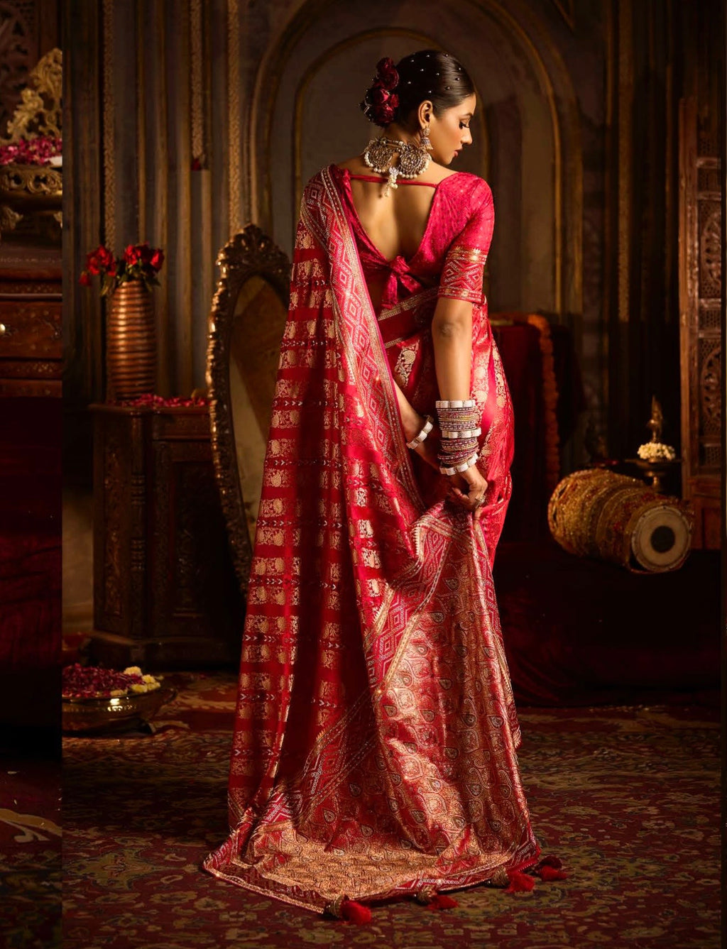 Red Banarasi Saree