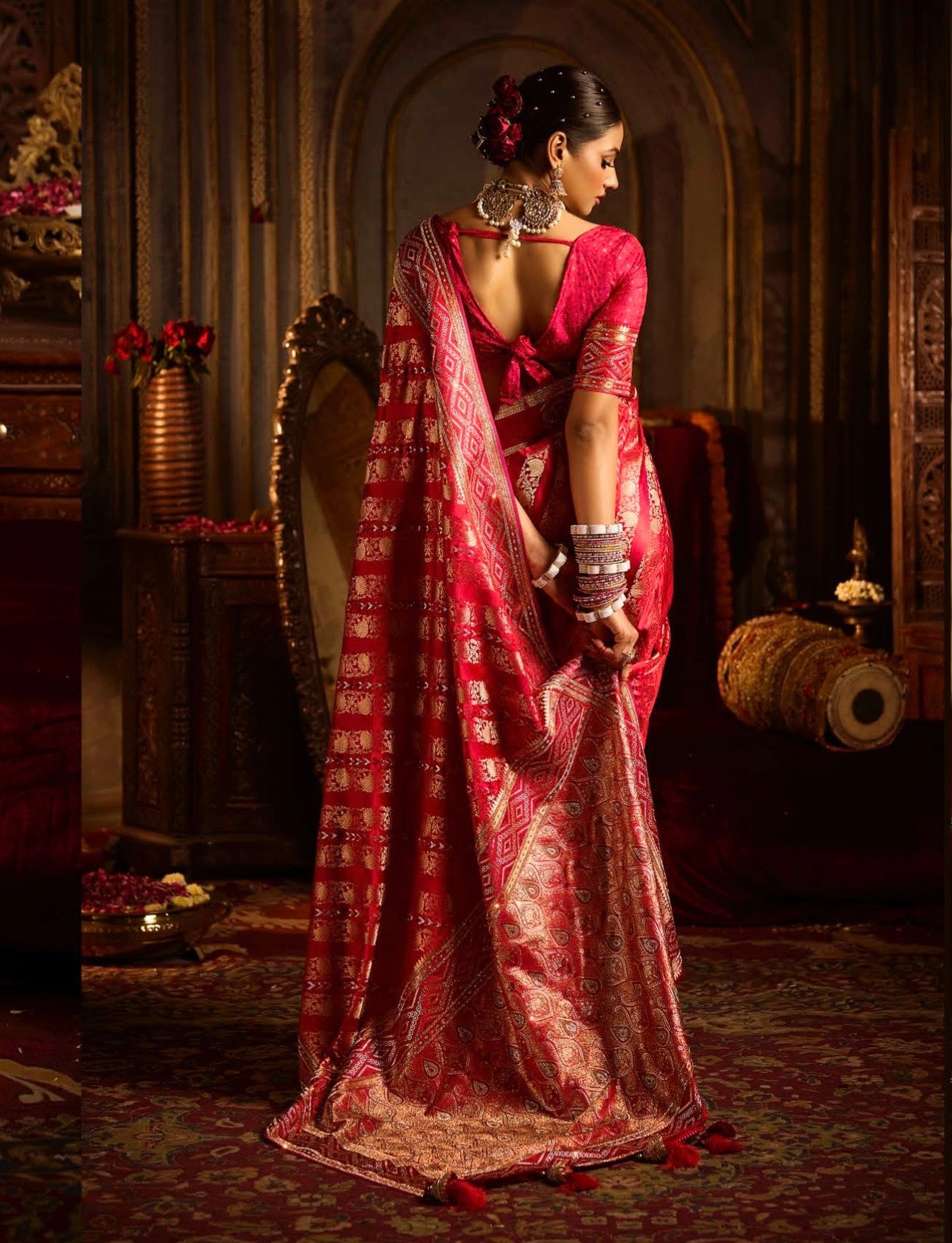 Red Banarasi Saree