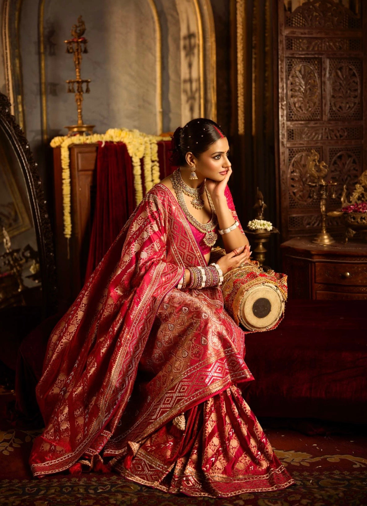 Red Banarasi Saree