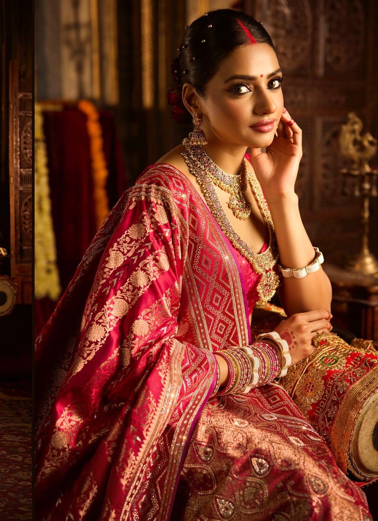 Red Banarasi Saree