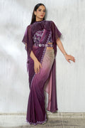 The "Purple Reign" Cape Saree